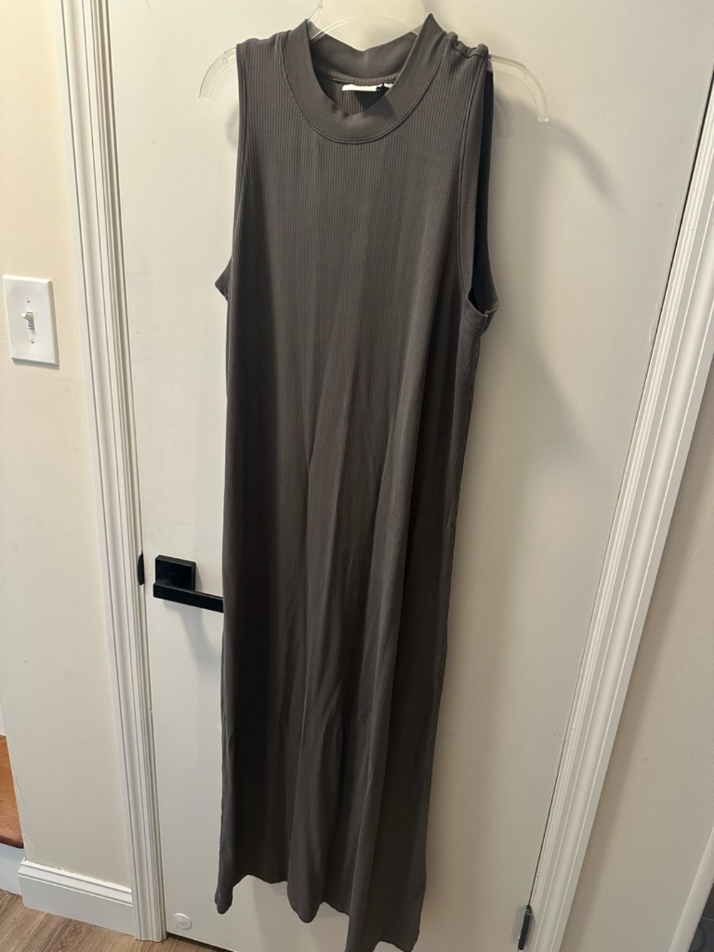 Richer Poorer Sleeveless Ribbed Maxi Dress - Charcoal Brown